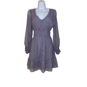 Hollister Women's Dress Floral Skater Purple  Size Small